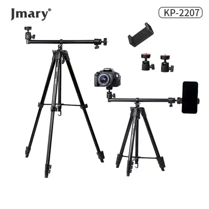 Jmary KP-2207 Professional Heavy Duty Aluminum Extendable camera Tripod with Mobile Holder UNC 1/4 Screw